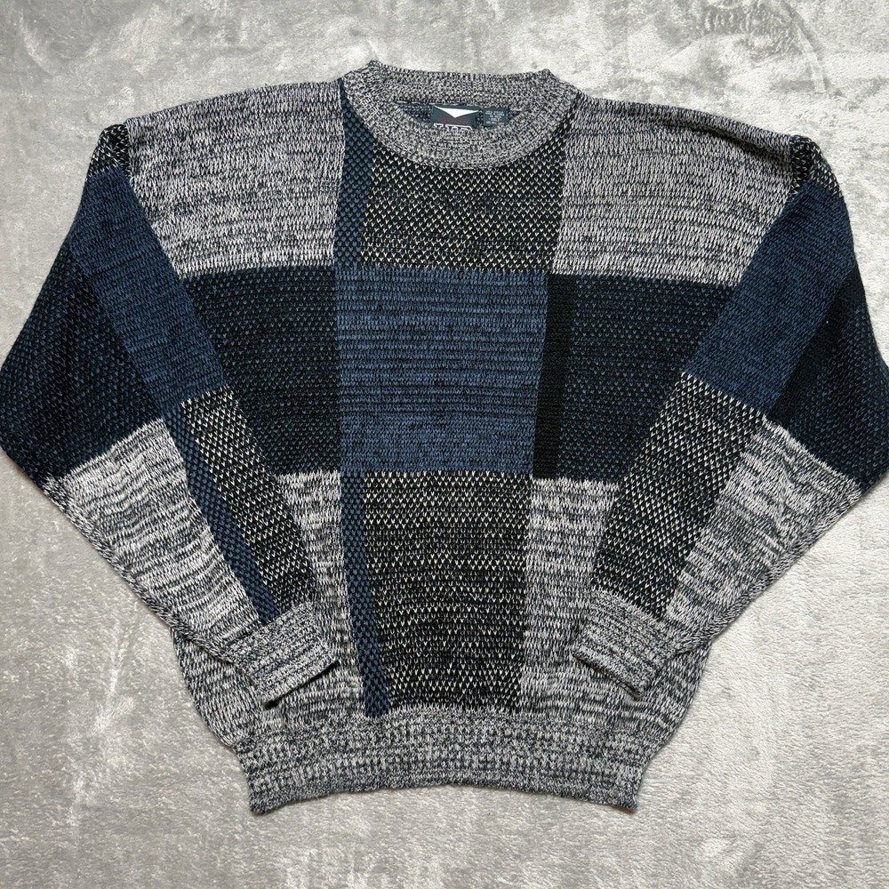 Vintage Harbor Bay Plaid Patchwork Sweater Mens Size 3XLT